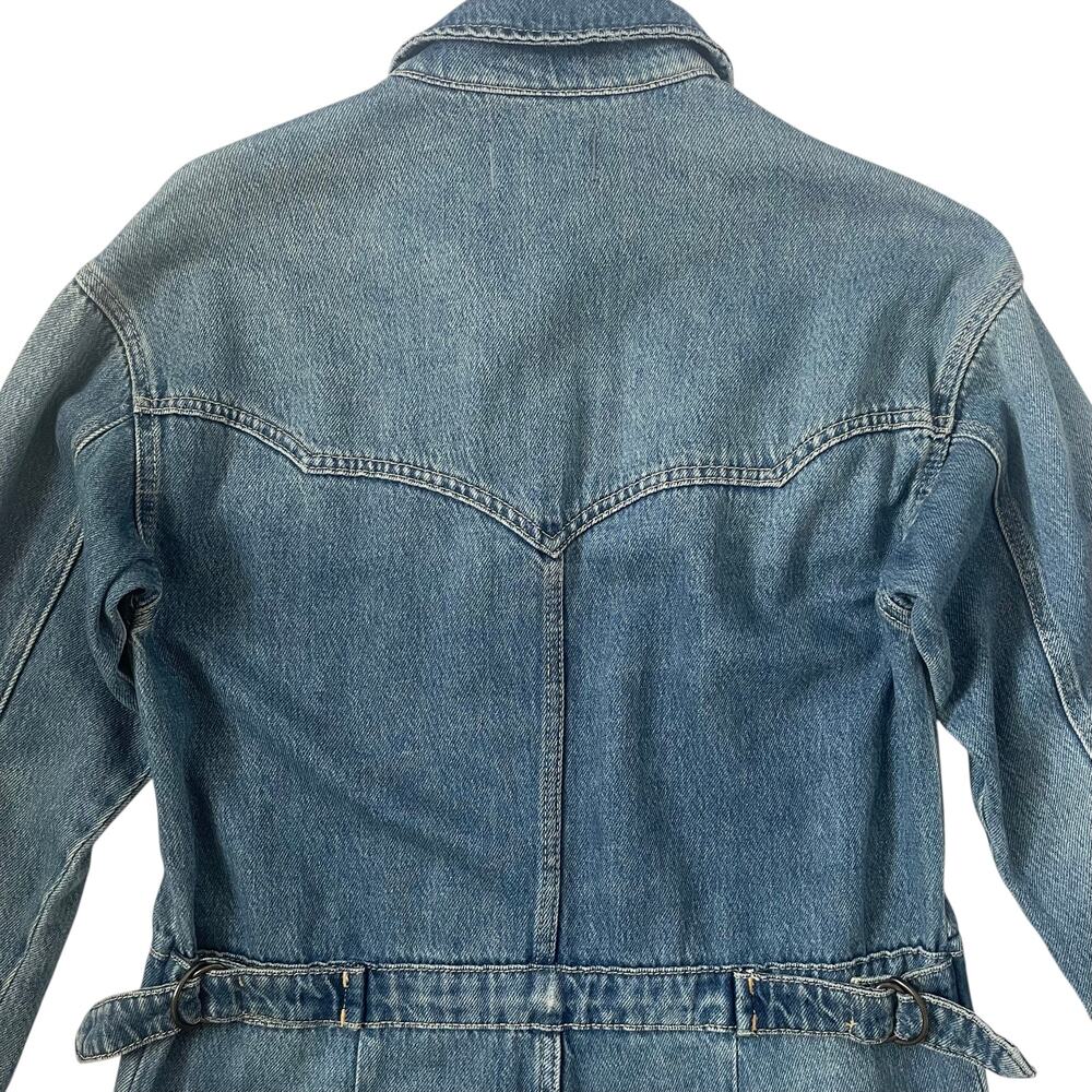 Free People We The Free Townes Denim Jumpsuit - Coverall - Blue - Size XS - Picture 9 of 12